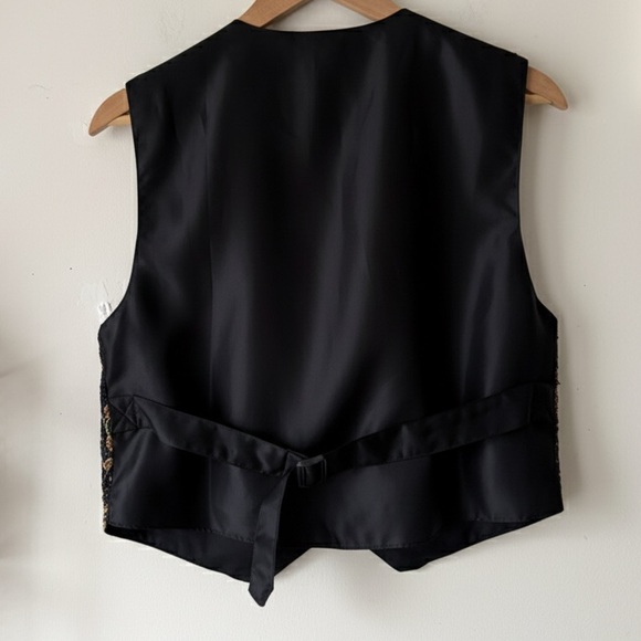 Vintage Hand Beaded Batik Vest Bird Floral Sequin Boho Folk Art to Wear Size M - Picture 2 of 14